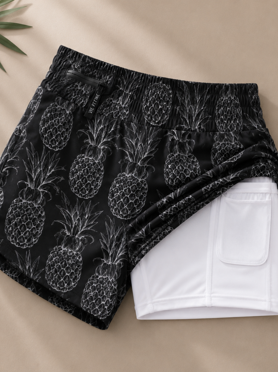 Women Double Layer Shorts